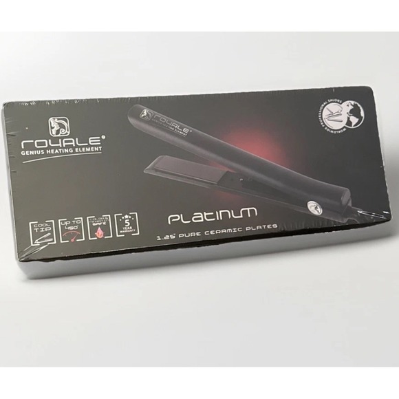 Royale Platinum Genius Heating Hair Straightener 1.25 Inch Pure Ceramic - Picture 1 of 6